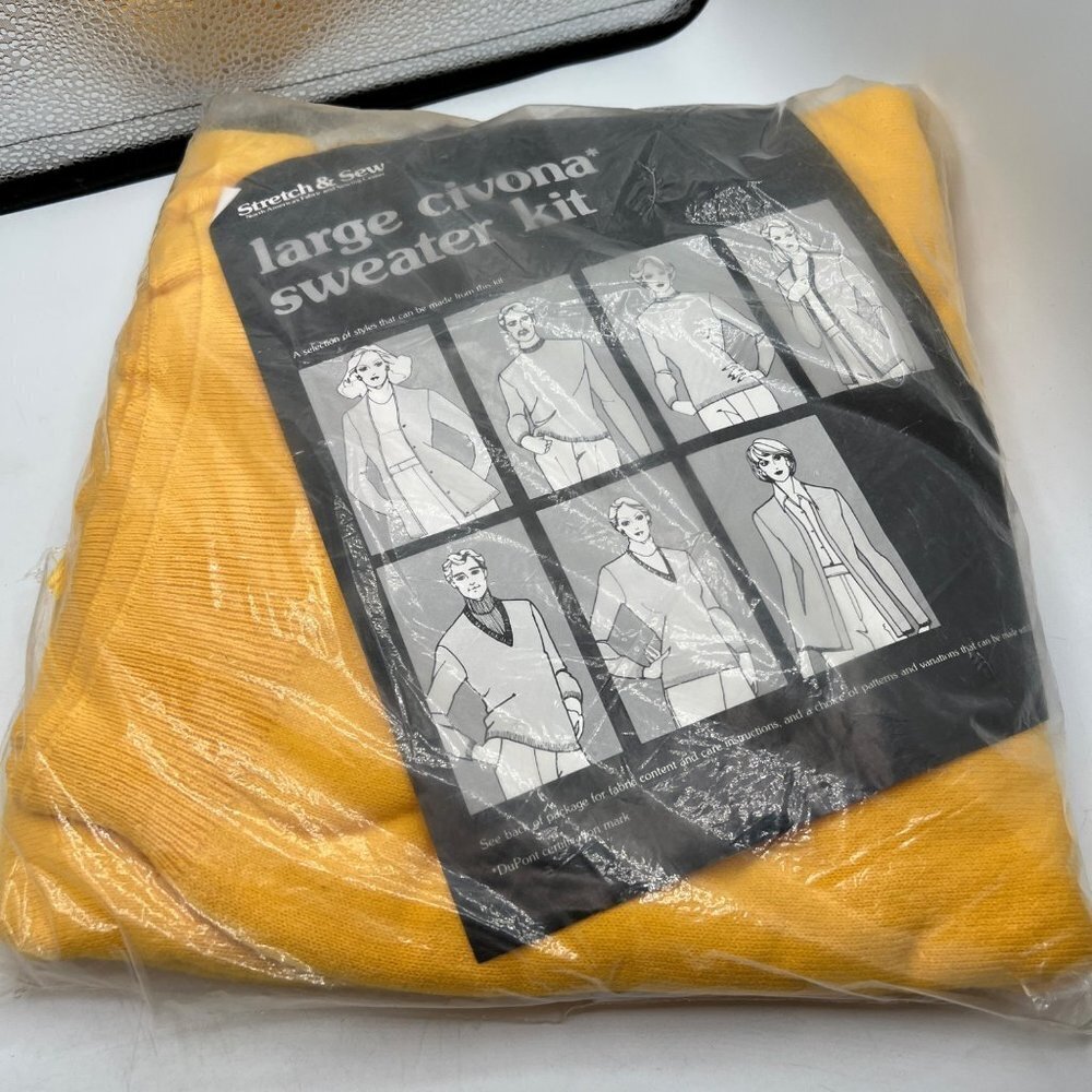 Vintage: Stretch & Sew: Large Civona Sweater Kit: Ladies/Men's: Cardigan/Crew/Pu